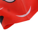Cute Children Cartoon Swimming Cap Silicon Diving Waterproof Bobofish Red