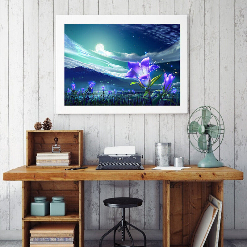 Night Landscape 50x40cm Oil Paint By Numbers Picture DIY