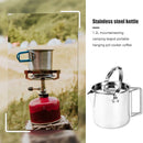 1.2L Stainless Steel Camp Picnic Teapot Outdoor Hiking Cooking Kettle with Lid