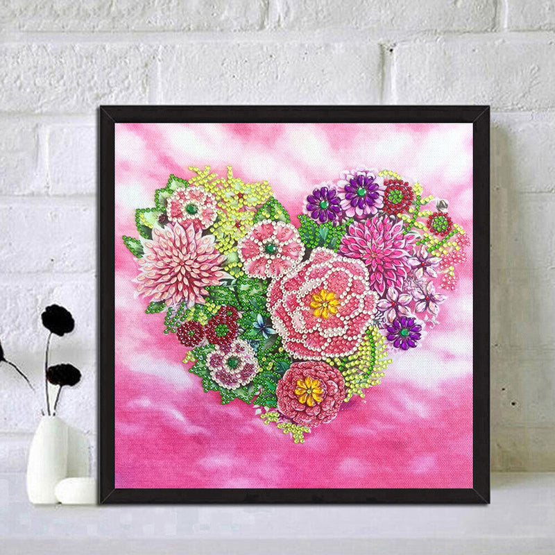 5D Diamond Painting Kit Heart Partial Special Shape Drill Rhinestone DIY