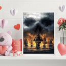 Fire Ship Drawing Frameless DIY Oil Paint by Numbers Canvas Home Decoration