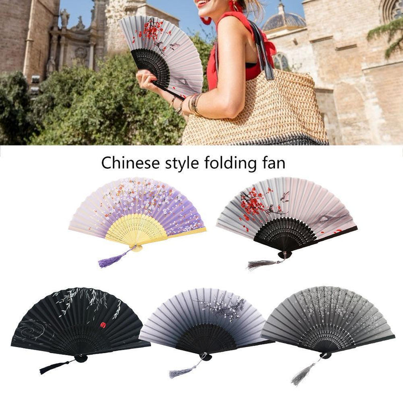 Chinese Style Silk Folding Fan Party Ornaments Dance Hand Fans (Style 4)