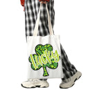 Women Canvas Lucky Leaves Pattern Shoulder Bag Fashion Large Messenger Bag