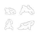 Stamp Cookie Cutter Yoga Rabbit Biscuit Mold Cartoon Happy Cookie Embosser Mold