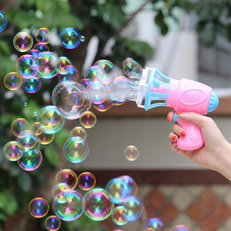 Plastic Electric Automatic Bubble Machine Fan Gun Blower Kids Playing Toys
