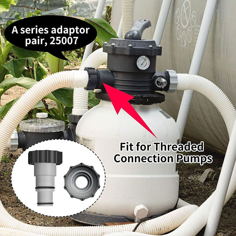 Garden Hose Conversion Adapter - Waterproof 1.25" to 1.5" Hose Connect Accessory