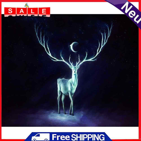 5D DIY Diamond Painting Kits Full Round Drill Moon Elk Mosaic Picture Wall Decor