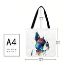 Colorful dog Printed Shoulder Shopping Bag Casual Large Tote Handbag