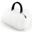 White Women Pretty Cute Faux Rabbit Fur Handbag Shoulder Messenger Bag Tote
