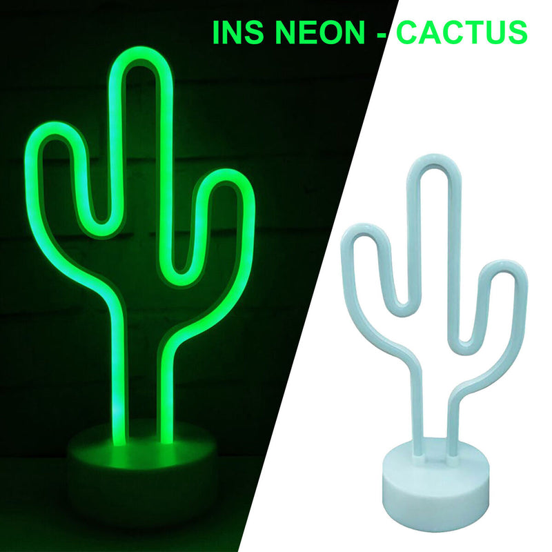 Neon Sign LED Lights Cactus - USB Charging Decorative Marquee Signs Light