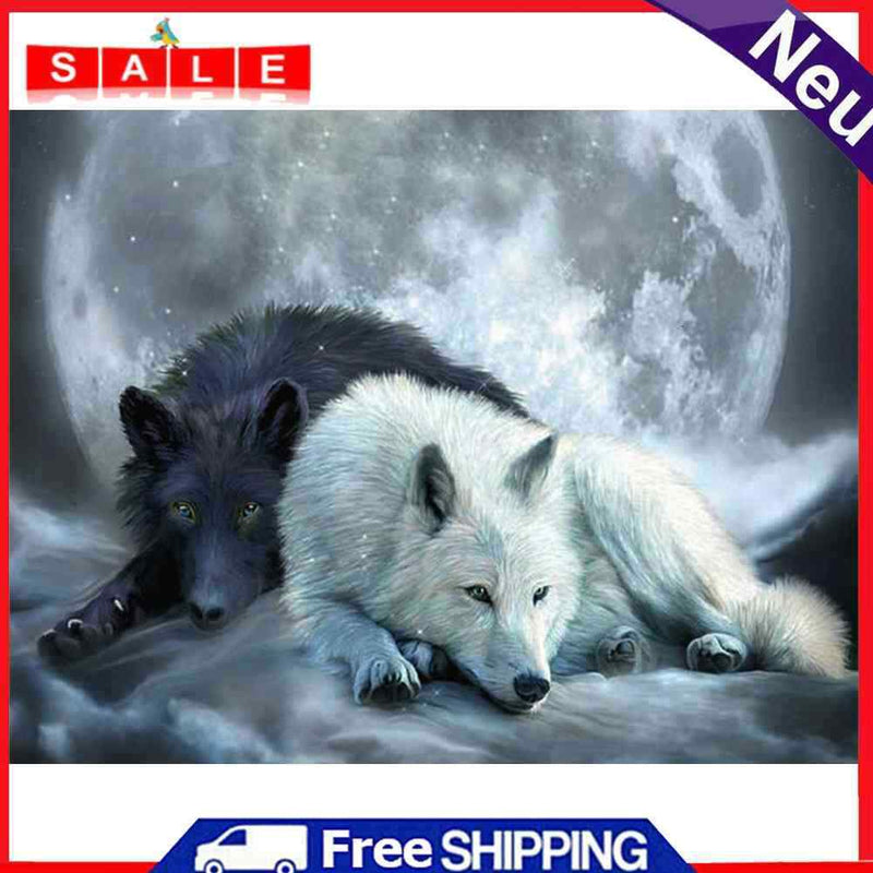 5D Diamond Painting Kit Wolf Full Round Drill Rhinestone DIY Wall Art Crafts Set