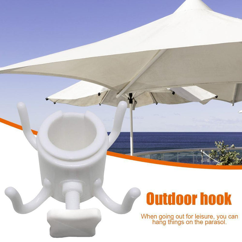Beach Sunshade Umbrella Hooks Outdoor Travel Four-leg Plastic Hook (White)