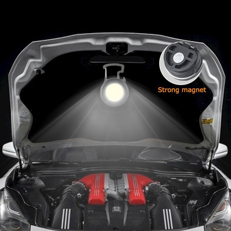 COB LED Mini Flashlight Keychain Camping Waterproof Pocket Clip Work Lights