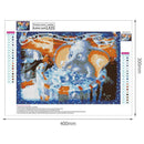 5D DIY Full Drill Diamond Painting Bathing Elephant Cross Stitch Embroidery