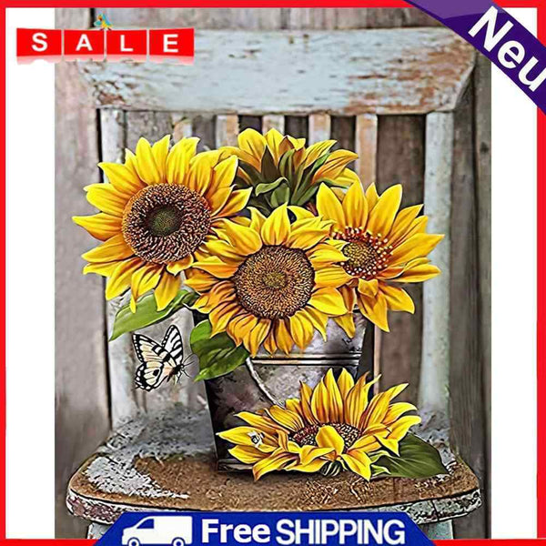 Sunflower Frameless Picture Oil Paint By Numbers Hand Painted Picture for Home