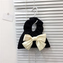 Fashion Women Casual Pleated PU Contrast Color Bowknot Small Tote Purse Handbags