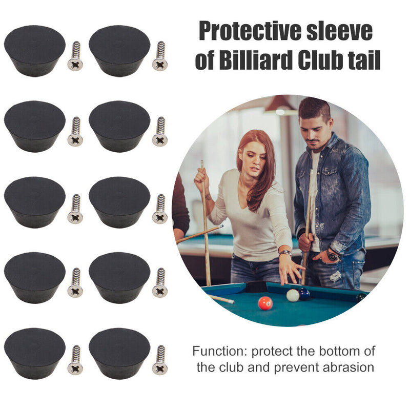 Rubber Pool Cue Tip 10pcs Snooker Billiard Cue Bottom Pole Tail Protector C