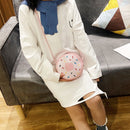 Kids Girls Shoulder Round Shaped Messenger Bag Donuts Leather Street Money Purse