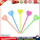 50pcs Disposable Plastic Colorful Stick Love Heart Arrow Shape Fruit Fork Newly