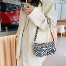 Retro Women Animal Pattern Print Underarm Shoulder Bag Handbags (Zebra)