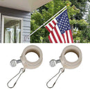 2xFlag Pole Rings Rotating Flagpole Flag Mounting Rings Kit Carabiner H4Y8