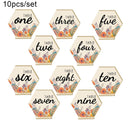 10Pcs/Set Wooden wedding digital table card wedding English alphabet seat card`