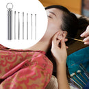 6pcs Ear Picker Stainless Steel Spiral Earpick Wax Remover Ear Cleaner (B) Newly