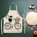 Bike Cat Kitchen Linen Apron Sleeveless Waterproof Home Bibs Cooking Accessories