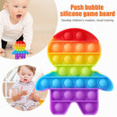 Silicone Push Bubble Fidget Anti Stress Autism Need Toys Rainbow (Human) Newly