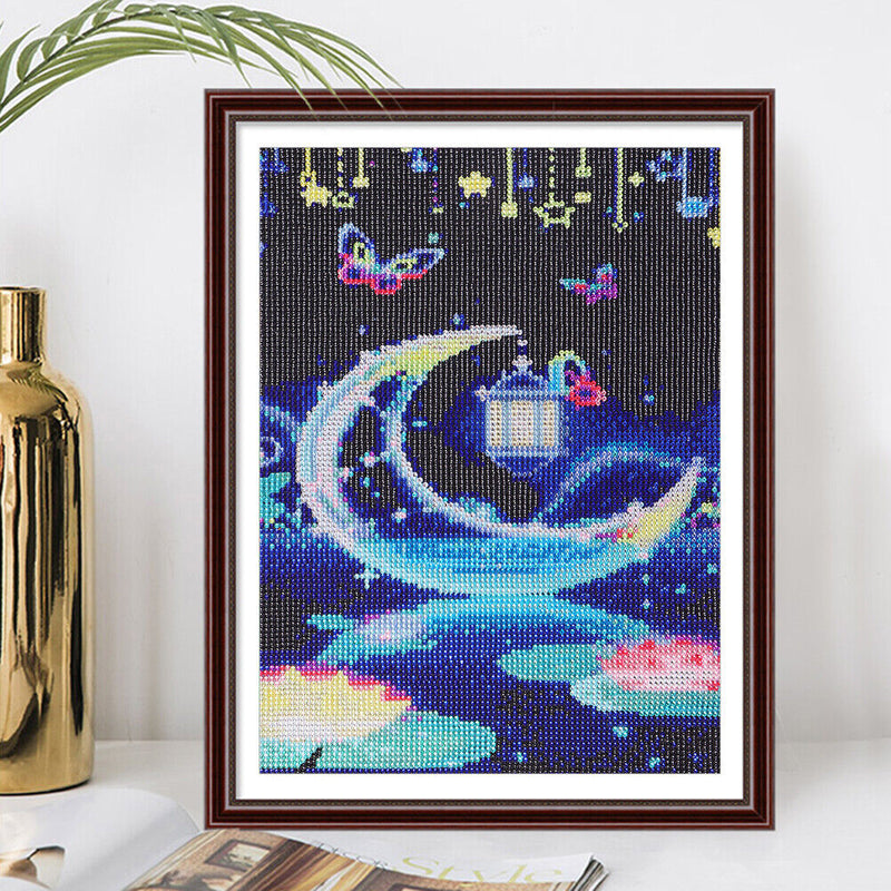Round Crystal Diamond Painting Moon Abstract Series