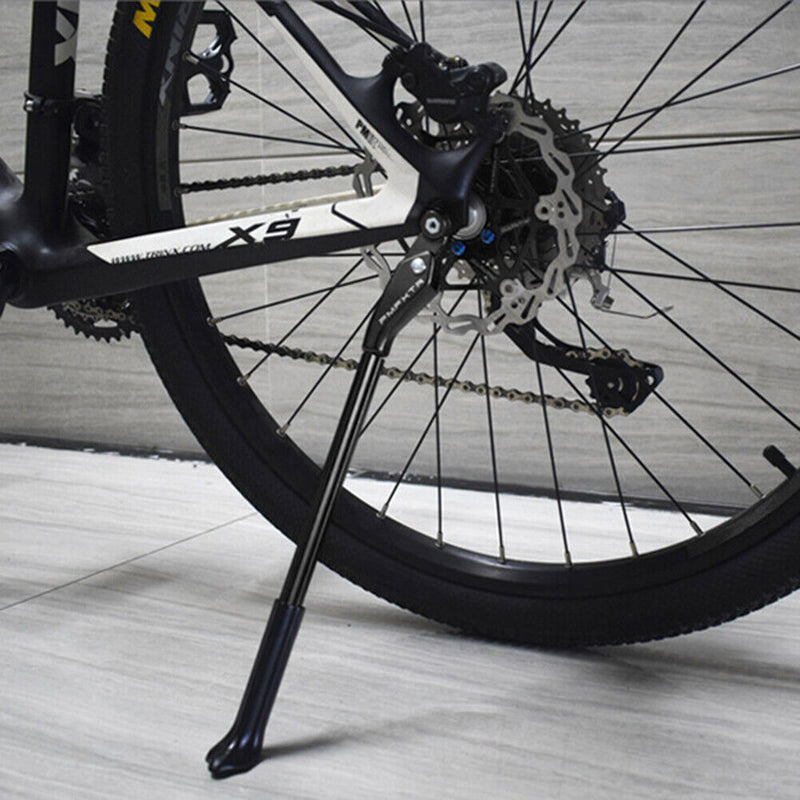 MTB Road Bike Quick Release Kickstand Adjustable Parking Stand Rack (Black)