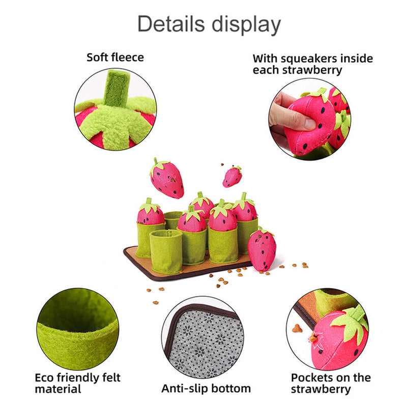 Interactive IQ Dog Cat Snuffle Mat Puzzle Seek Food Feeder Chew Educational