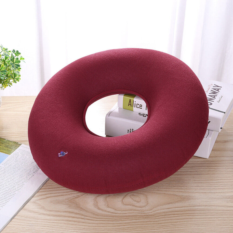 Hip Support Medical Hemorrhoid Seat Pad Inflatable Anti Bedsore (Red) Newly