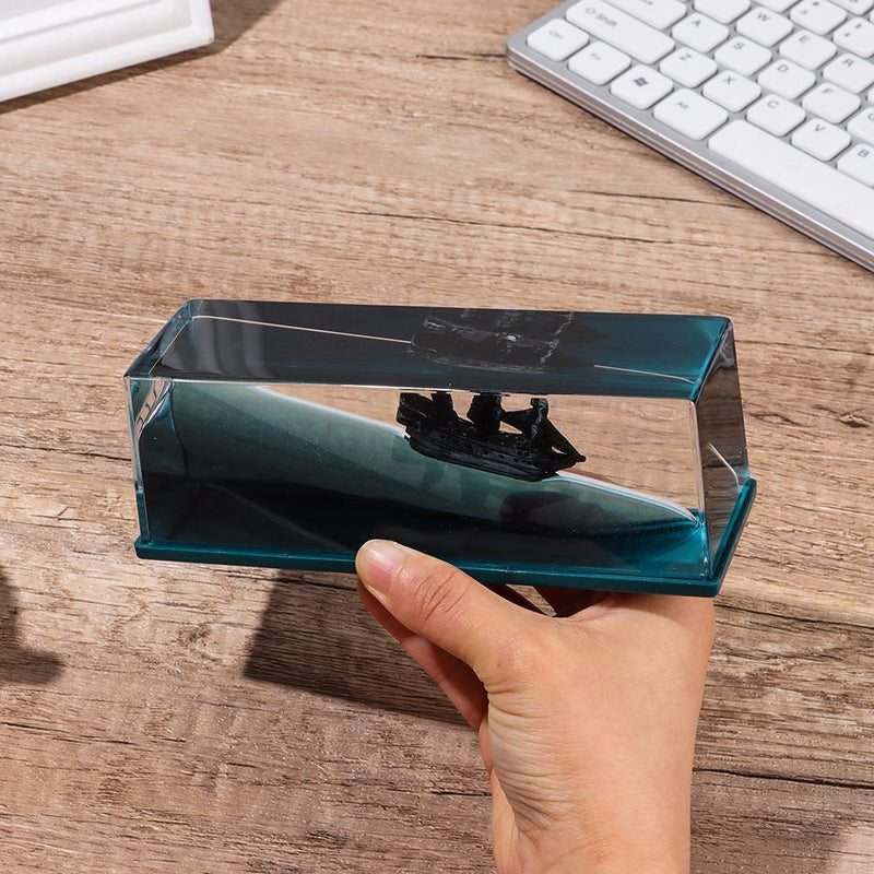 Decoration Iceberg Cruise Ship Desktop Fluid Liquid Drift Bottle Hourglass