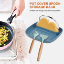 Silicone Utensil Rest with Drip Pad Cloud Rack with Pot Lid Holder (Yellow)