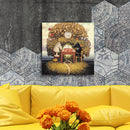 Wood Sticks Photo Canvas Oil Painting Artworks Display Frame (24x24cm)