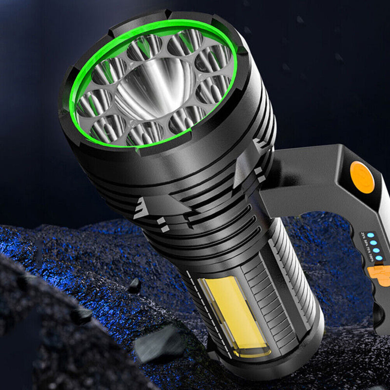 Outdoor Spotlight with Handle Waterproof Emergency Patrol Side Flashlight Newly