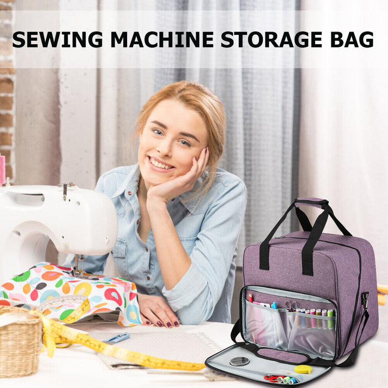 Mini Sewing Machine Handbags Crochet Woolen Yarn Storage Bags (Purple) Newly