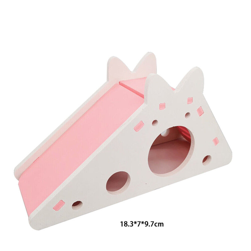 Assembled Hamster Ladder Slide Toys Guinea Pig Hamster Cage House (Pink) Newly