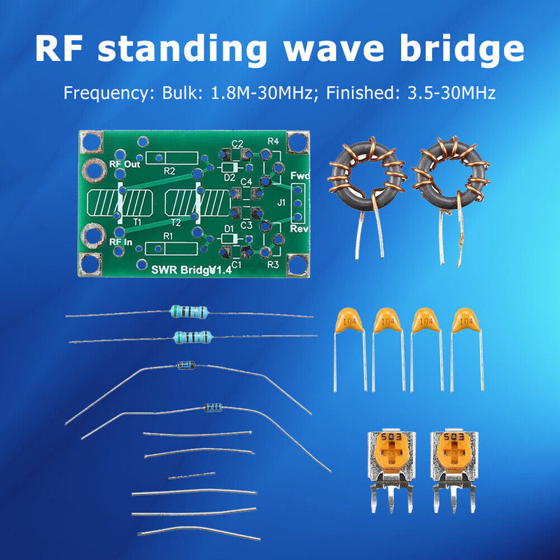 1.8M-30MHz RF SWR Stand Wave Ratio Bridge Radio Frequency Kit (Spare Part) Newly