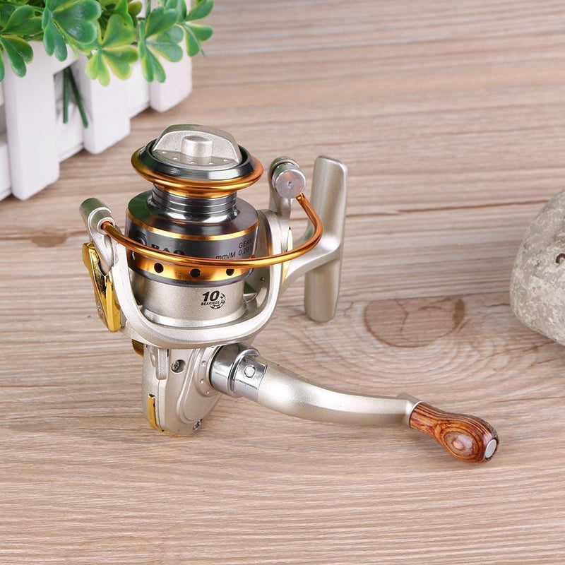 10 Ball Bearings Mini Fishing Spinning Reel Wood Handle Ice Skirt Wheel Tackle Carp On
