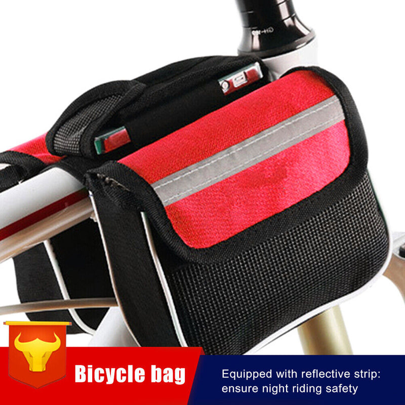 Mountain Bike Saddle Bag Frame Front Top Tube Cycling Phone Case Bicycle Pouc