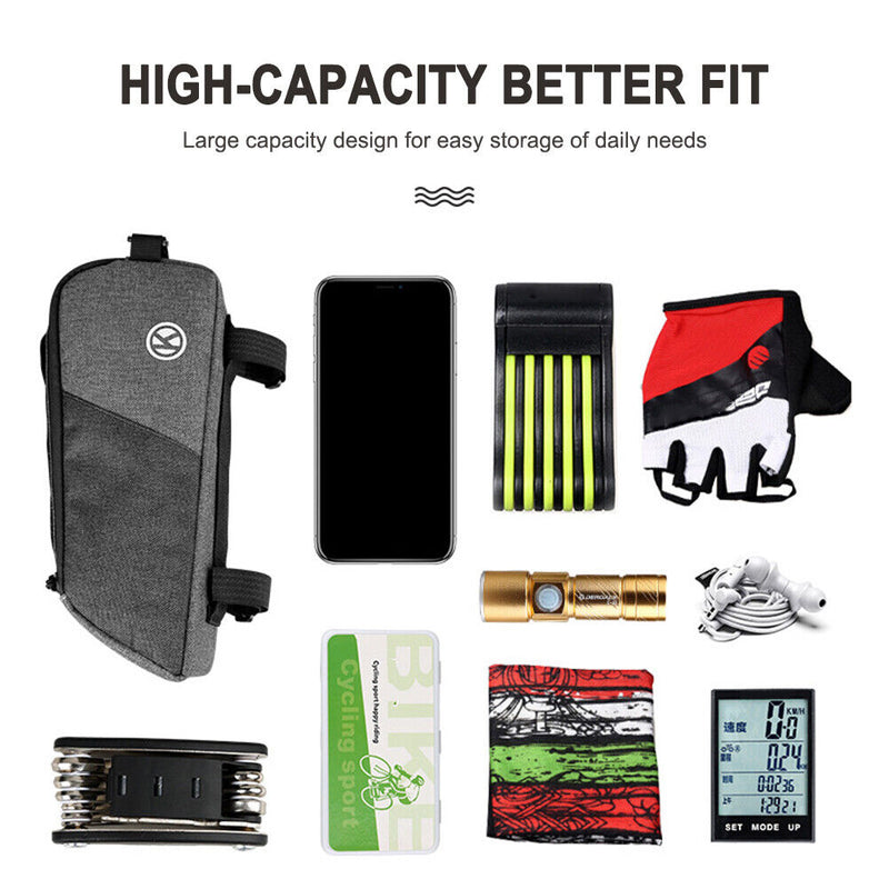 Bicycle Frame Front Top Tube Bag Big Capacity Waterproof MTB Saddle Pouch Newly