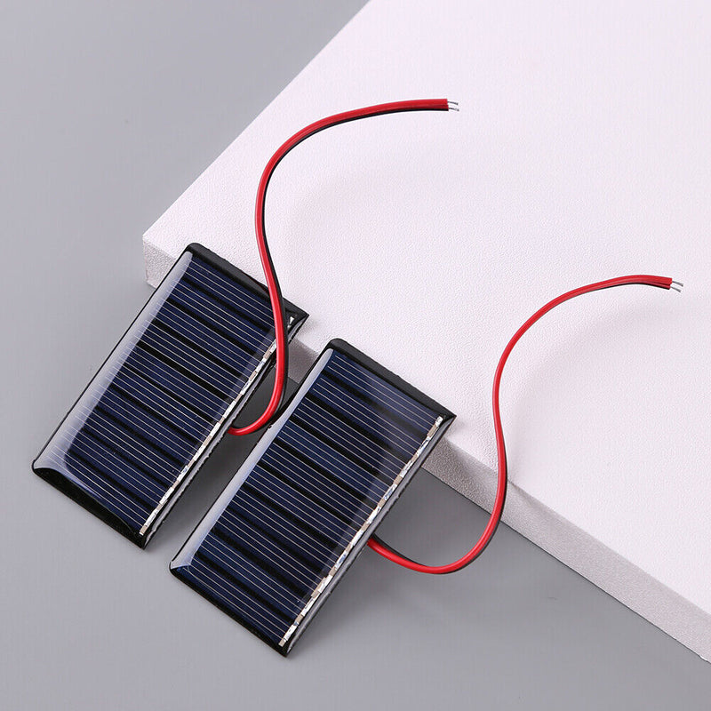 0.3W Solar Panel with Wire Mini Solar System DIY Polysilicon Board (2pcs) Newly