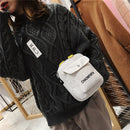 Women Cute Canvas Solid Color Small Crossbody Bag Mobile Phone Bags (White)