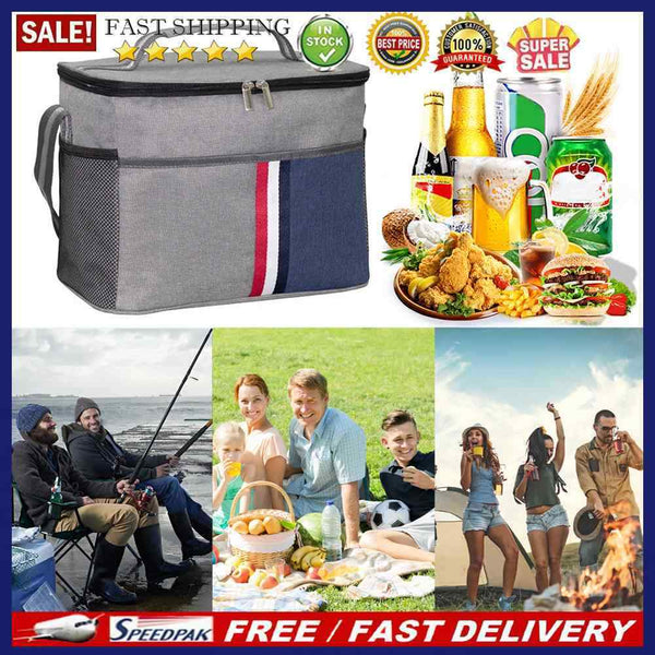 Oxford Cloth Cooler Bag Adjustable Insulated Lunch Bag Fresh Keeping for Outdoor