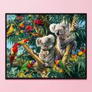 Full Cross Stitch 11CT Cotton Thread DIY Koalas Parrots Printed Embroidery