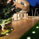 Solar Powered LED Decking Floor Spot Lights White Steel Garden Lamp Q6V9