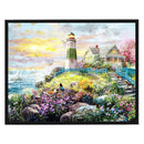 Cotton Thread Stamped Lighthouse Cross Stitch Full Embroidery Handmade Artwork