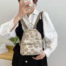 Fashion Flower Print Pure Small Backpack for Girls Casual Soft Canvas School Bag